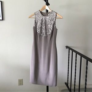 Cheats B Silk Sequin Dress Size 2 - Soft Taupe, Mini, lined, like New